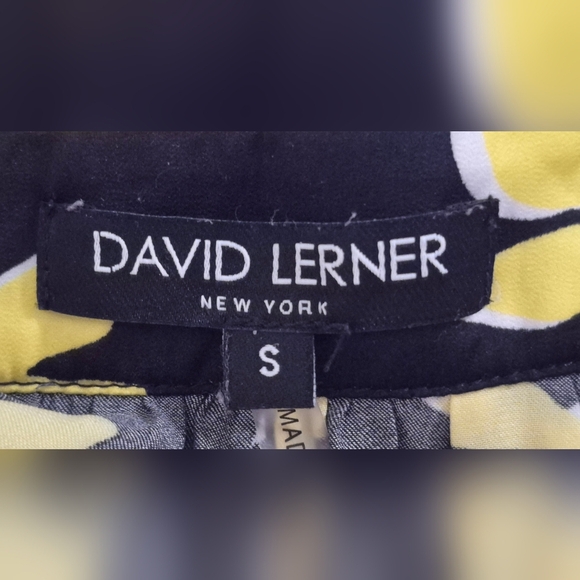 David Lerner Rocker Floral Blouse Womens Small Snap Long Sleeve Black Yellow - Picture 5 of 7